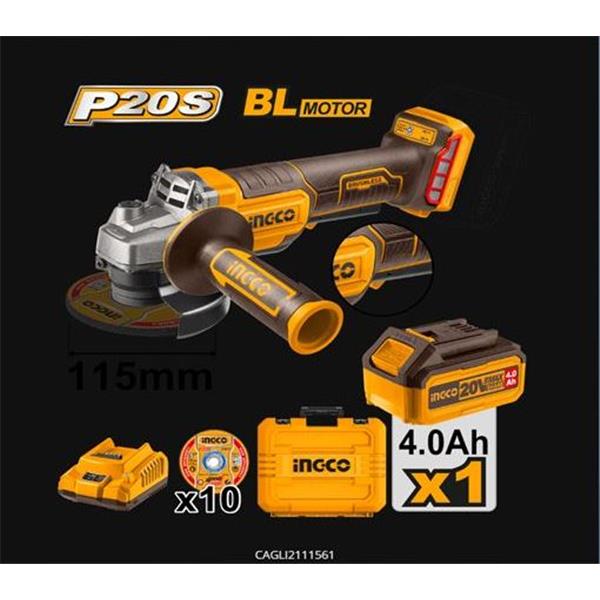 AMOLADORA BRUSHLES 115 MM 20V ING-CO &iexcl;NETO&iexcl;