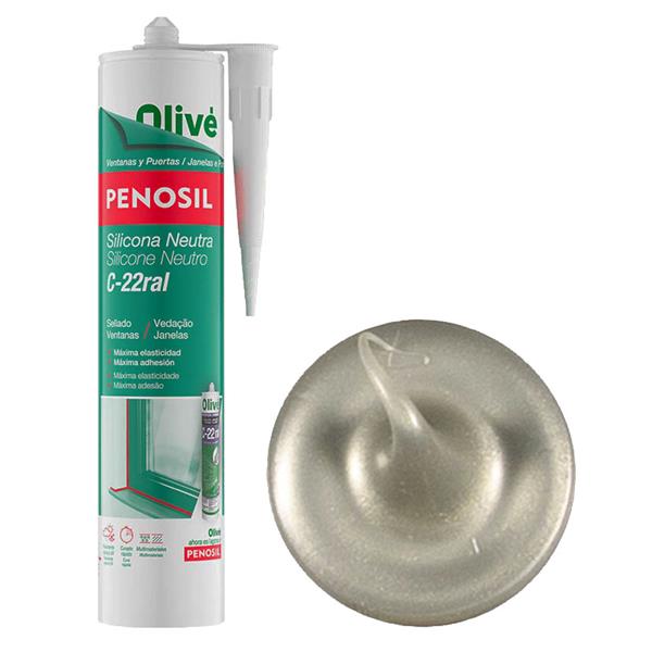 SILICONA NEUTRA OLIVE C-22 RAL ES-PT INOX DORADO -300 ML-