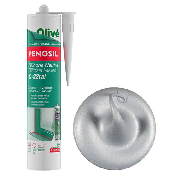 SILICONA NEUTRA OLIVE C-22 ES-PT RAL 9006 -300 ML-