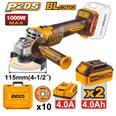 AMOLADORA ANGULAR 20V 1000W 115M COMPLETO